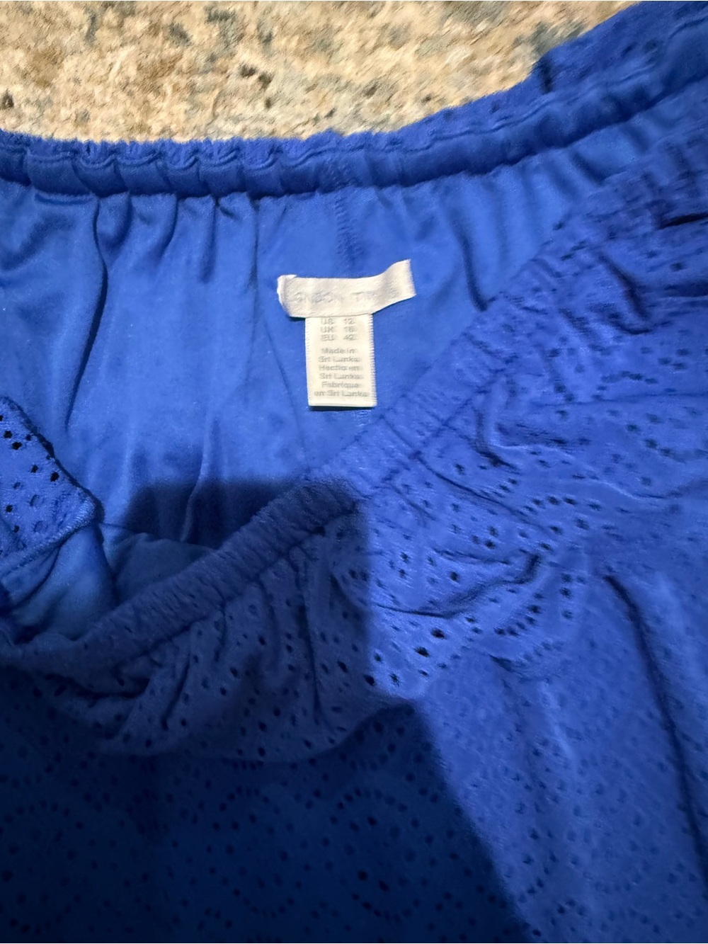 Old Navy Royal Blue Off-Shoulder Eyelet Tunic - Picture 2 of 2